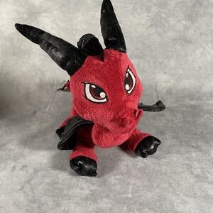 Teddy Mountain Red Dragon Stuffed Animal Collectable Plushie w Pouch In Tummy